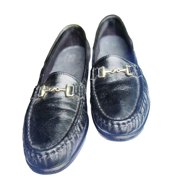 SAS Metro Leather Loafer Women's Sz 9 S Horse Bit Black Patent Comfort Slip On - Picture 4 of 7